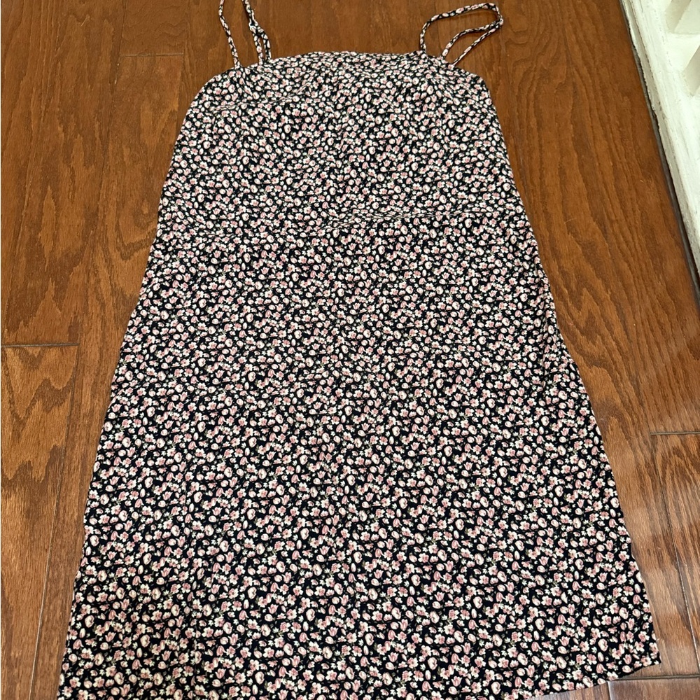 Brandy Melville Ditsy Floral Mini Slip Dress Women's‎ Size Small Black Pink